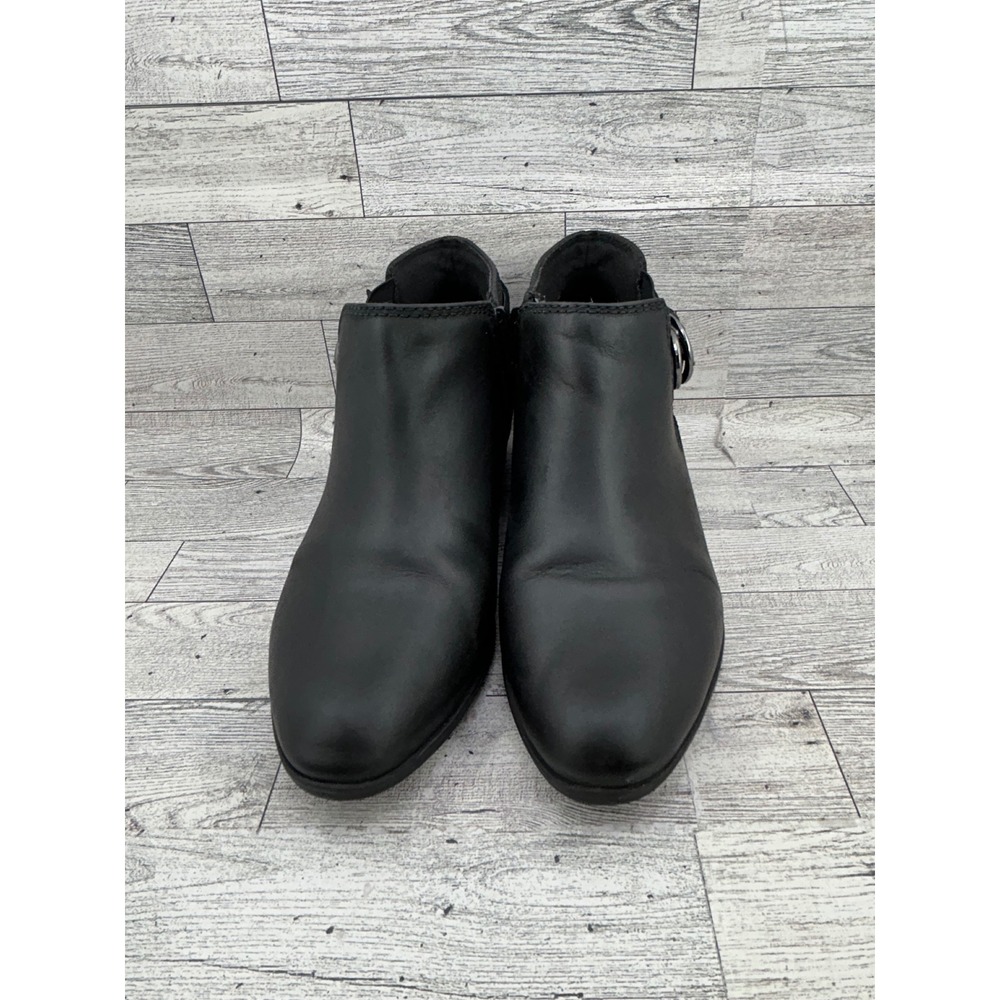 Clarks‎ Collection Women Black Leather Ankle Boots Side Zip Buckle Size 8 M
